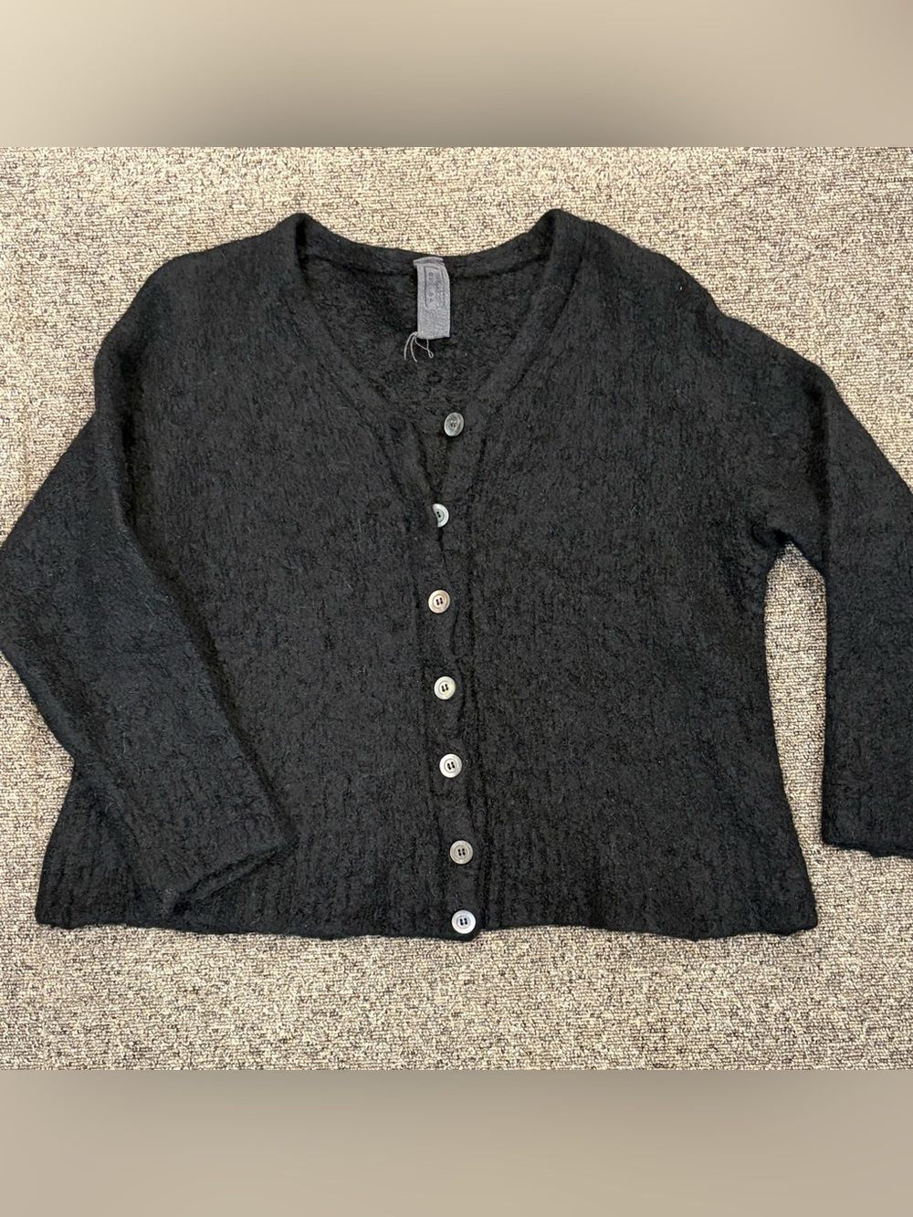 Handmade in Italy Classic Black V-Neck Cardigan Sweater S/M